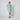 1960s Cresta Couture Turquoise Embellished Wiggle Dress