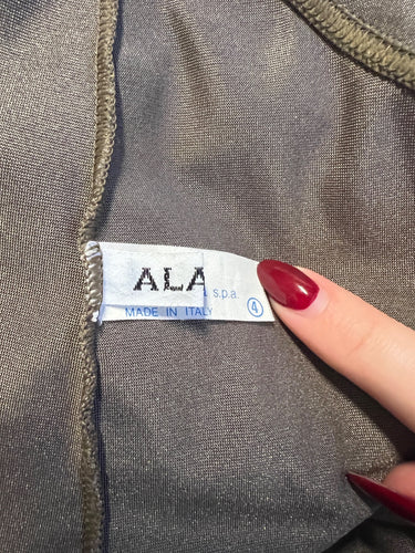 ARCHIVE - 1987 Alaia Runway Documented Pewter Swimsuit