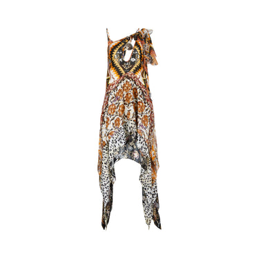 ARCHIVE - Y2K Roberto Cavalli Handkerchief Hem Silk Dress