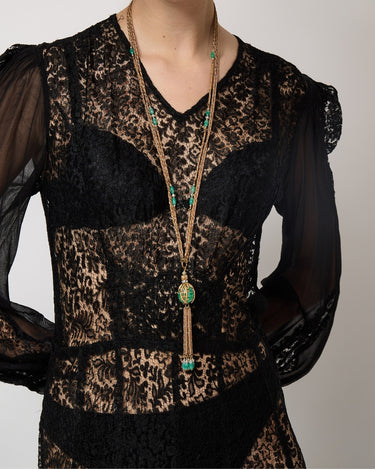 ARCHIVE - 1960s French Couture Quadruple Chain Oriental Style Necklace