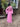 1960s Hannalore Pink Chiffon Beaded Maxi Dress