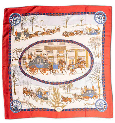 1975 Hermès “The Bull & Mouth” Philippe Ledoux 90cm Silk Twill Scarf
