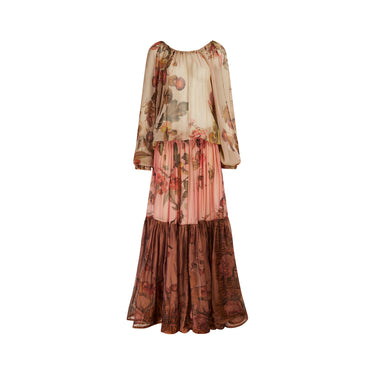 2005 Runway Documented Roberto Cavalli Silk Floral Maxi Dress