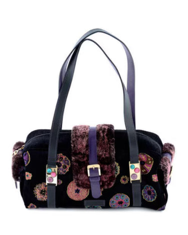 ARCHIVE - Y2K Longchamp Purple Embellished Carpet Bag