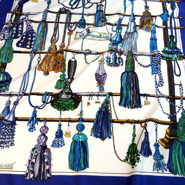 ARCHIVE - 1960 Hermès Blue “Passementerie” Françoise Heron 90cm Silk Twill Scarf