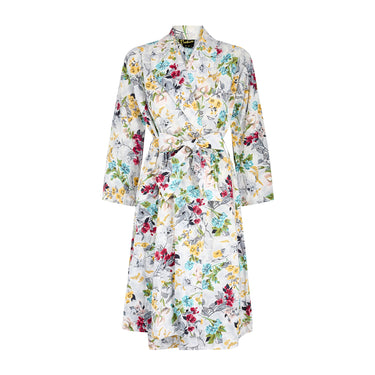 1950s Denham Grey Floral Cotton Wrap-Dress