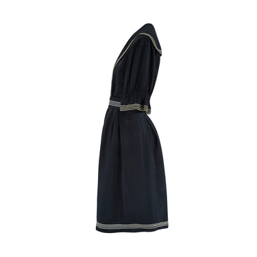 ARCHIVE - 1900s Edwardian Navy and Cream Cotton Bathing Suit
