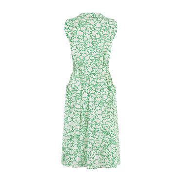 1970s Fenno Sport Green White Cotton Shirtwaister Dress
