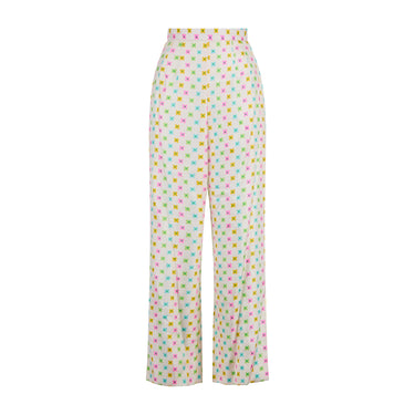 ARCHIVE - 1960s Nat Kaplan Floral Green and Pink Striped Jacket and Trouser Set