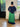 1977 Givenchy Runway Green Linen and Navy Silk Ensemble