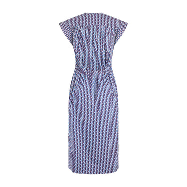 1990s Liberty Geometric Print Cotton Dress with Triangle Buttons