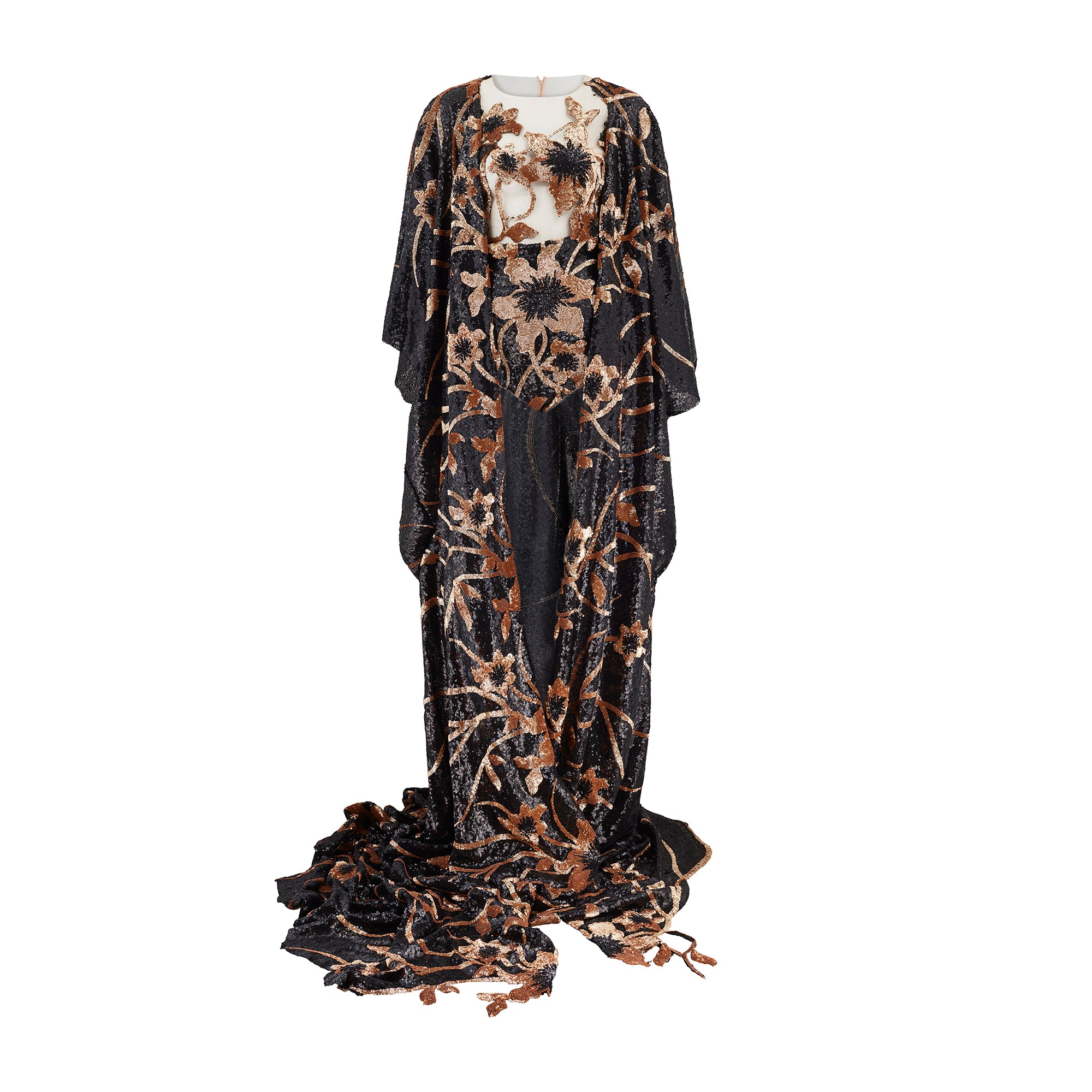 Siah Howard 'La Femme' Black and Rose Gold Swimsuit and Cover-Up  CIRCA  VINTAGE