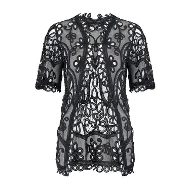1900s Edwardian Black Tape Lace Open Jacket