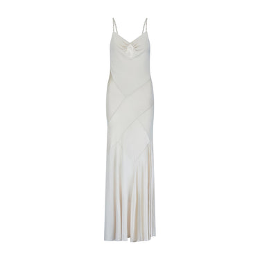 ARCHIVE - Y2K Blumarine Bias Cut Jersey Cream Slip Dress