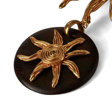 ARCHIVE - 1990s Yves Saint Laurent Agate Beaded Necklace with Gold Sun Pendents