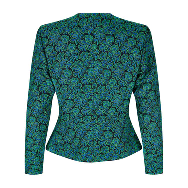 ARCHIVE - 1991 Yves Saint Laurent Green Jacquard Jacket with Gold Buttons