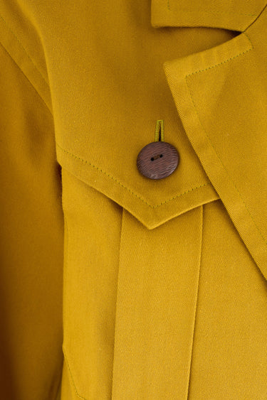 1990s Yves Saint Laurent Mustard Cotton Safari-Style Jacket