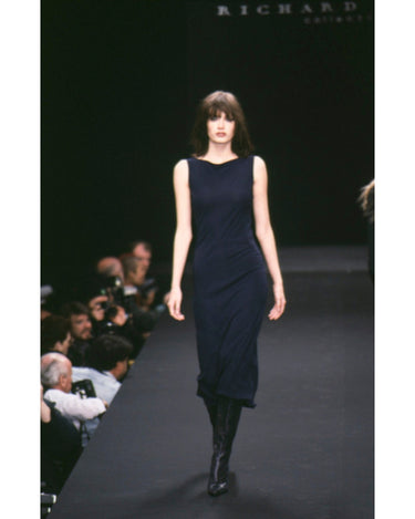 ARCHIVE - 1997 Runway Documented Richard Tyler Navy Slip Dress
