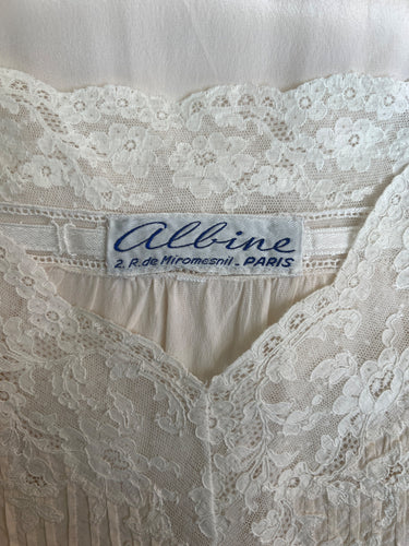 ARCHIVE - 1950s French Cream Silk Pintuck and Lace Slip Dress