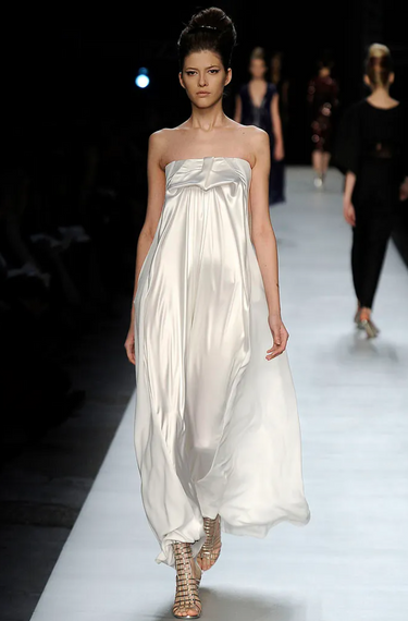 2009 Yves Saint Laurent White Silk Long Harem Pants