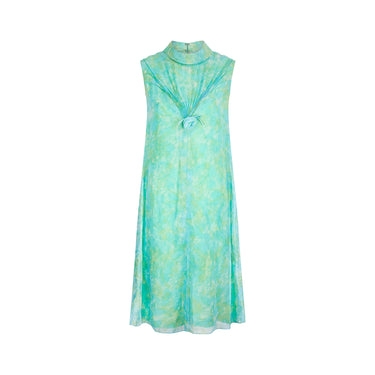 ARCHIVE - 1960s Mottled Green and Turquoise Mod Dress with Coat