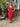 1960s Red Silk Chiffon Pleated Dress with Train