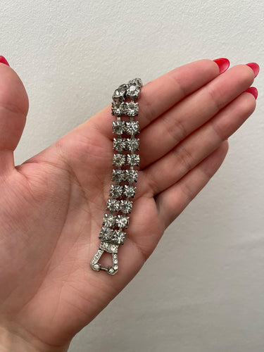 1950s Weiss Silver Crystal Tennis Bracelet