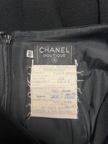ARCHIVE - 1985 Runway Chanel Black Double Tiered Wool Mini Skirt