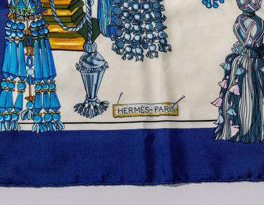 ARCHIVE - 1960 Hermès Blue “Passementerie” Françoise Heron 90cm Silk Twill Scarf