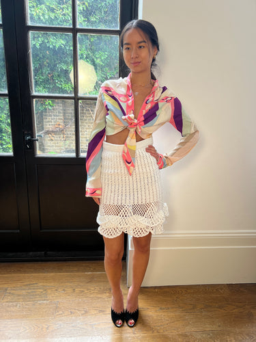 ARCHIVE - 2002 Pucci Wrap Over Cropped Silk Blouse