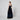 Louis Feraud 1980s Embroidered Blue Silk and Black Velvet Gown