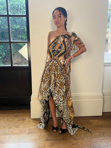 ARCHIVE - Y2K Roberto Cavalli Handkerchief Hem Silk Dress