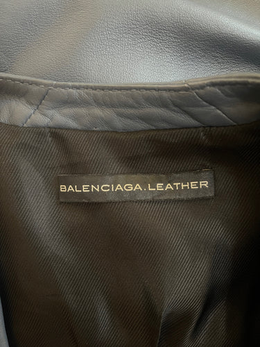2012 Nicolas Ghesquière for Balenciaga Grey Leather Motorcycle Jacket