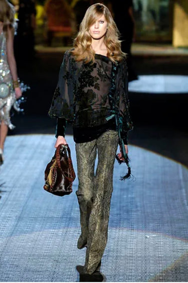 ARCHIVE - 2006 Runway Documented Roberto Cavalli Silk and Velvet Tunic