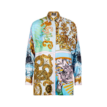 1992 Gianni Versace Runway Documented Baroque Print Silk Shirt