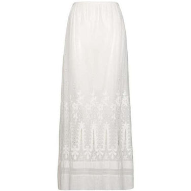 1910s Edwardian White Cotton Embroidered Lawn Skirt