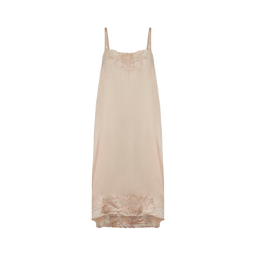 ARCHIVE - 1920s Pink Silk Slip with Embroidered Moth Motif