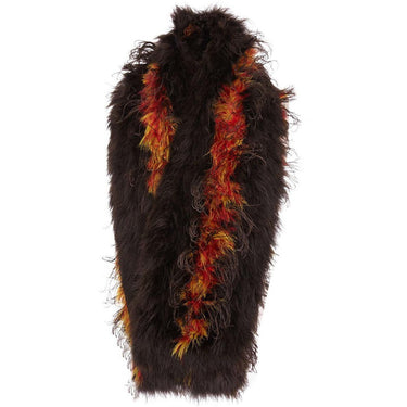 ARCHIVE - 1920s Brown and Orange Marabou Feather Stole