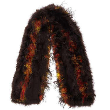 ARCHIVE - 1920s Brown and Orange Marabou Feather Stole