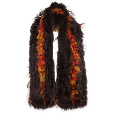 ARCHIVE - 1920s Brown and Orange Marabou Feather Stole