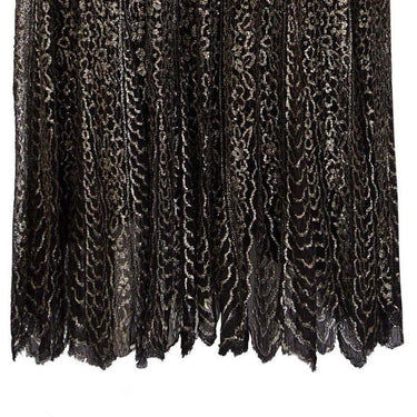 1920s or 1930s Black & Gold Floral Lace French Lame Dress