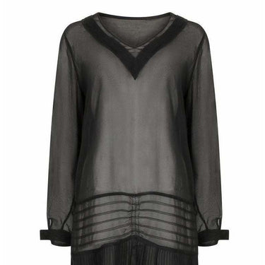 1920s Black Georgette Flapper Dress