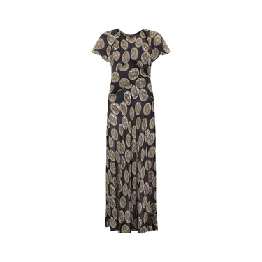 ARCHIVE - 1930s Silk Chiffon Brown Novelty Print Dress