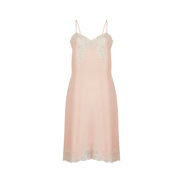 ARCHIVE - 1930s Peach Silk and Lace Insert Slip Dress