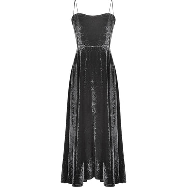 ARCHIVE - 1940s Black Velvet Art Deco Floral Print Evening Dress