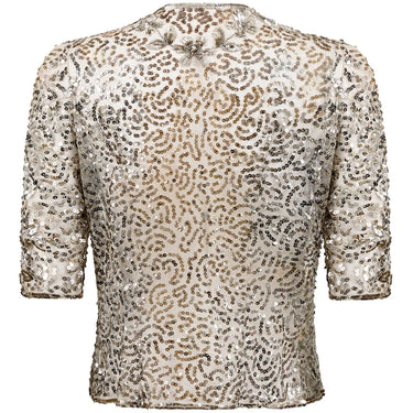 ARCHIVE - 1930s Gold Sequin Sheer Net Evening Top