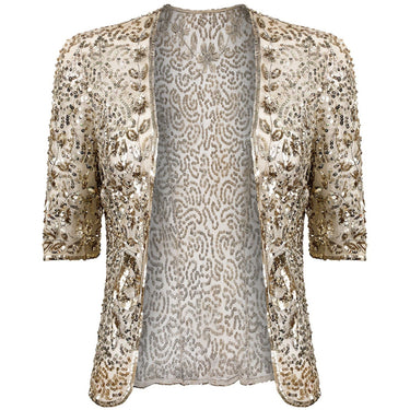 ARCHIVE - 1930s Gold Sequin Sheer Net Evening Top