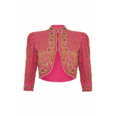 ARCHIVE - 1930s Pink Silk Beaded Bolero