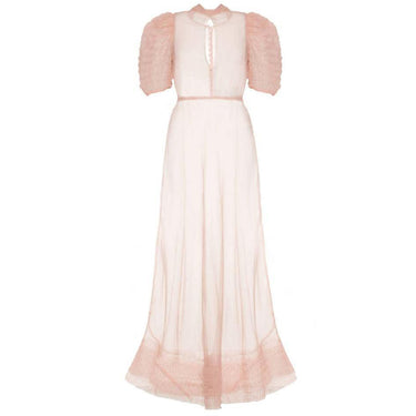 ARCHIVE - 1930s Sheer Pink Organza Tea Gown with Slip