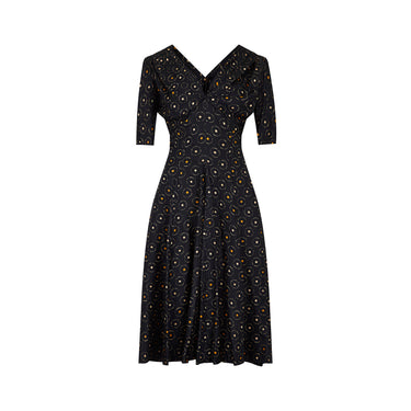 ARCHIVE - 1940s Claire McCardell by Townley Navy Circle Print Dress